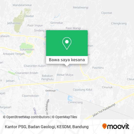 Peta Kantor PSG, Badan Geologi, KESDM