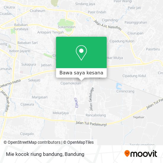 Peta Mie kocok riung bandung