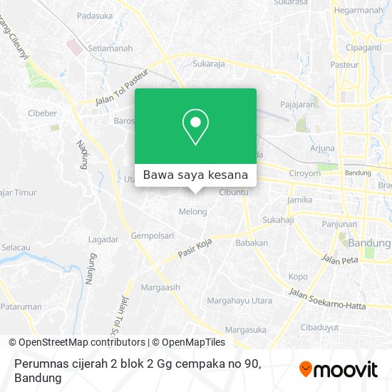 Peta Perumnas cijerah 2 blok 2 Gg cempaka no 90