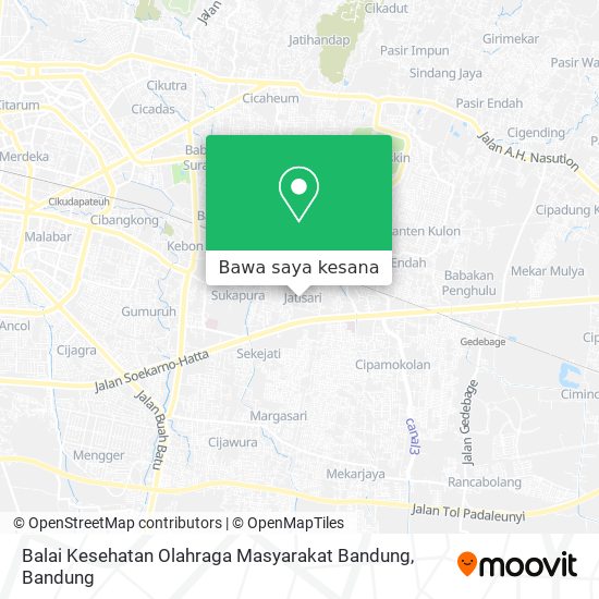 Peta Balai Kesehatan Olahraga Masyarakat Bandung