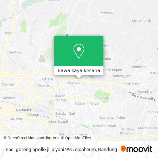 Peta nasi goreng apollo jl. a yani 995 cicaheum