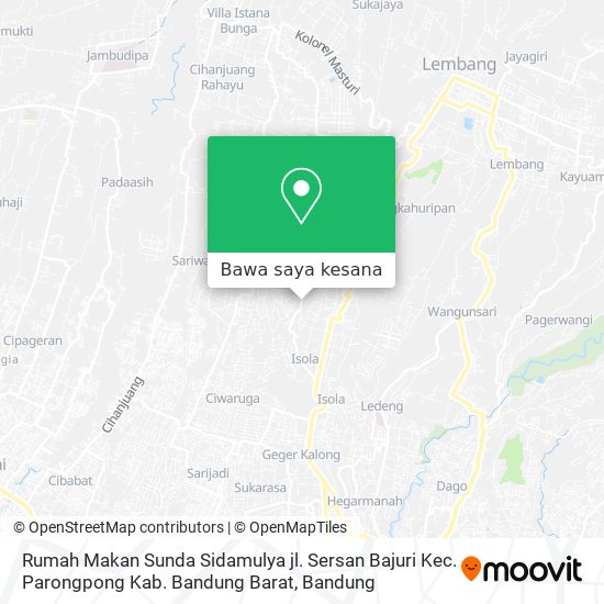 Peta Rumah Makan Sunda Sidamulya jl. Sersan Bajuri Kec. Parongpong Kab. Bandung Barat