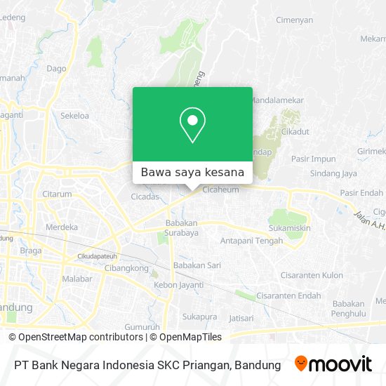 Peta PT Bank Negara Indonesia SKC Priangan