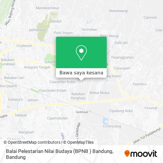 Peta Balai Pelestarian Nilai Budaya (BPNB ) Bandung