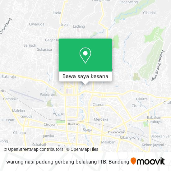 Peta warung nasi padang gerbang belakang ITB