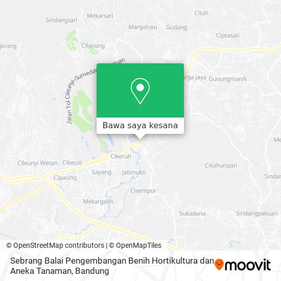 Peta Sebrang Balai Pengembangan Benih Hortikultura dan Aneka Tanaman