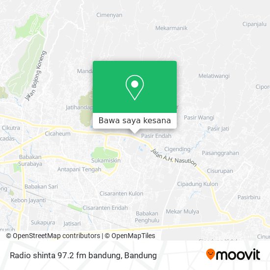 Peta Radio shinta 97.2 fm bandung