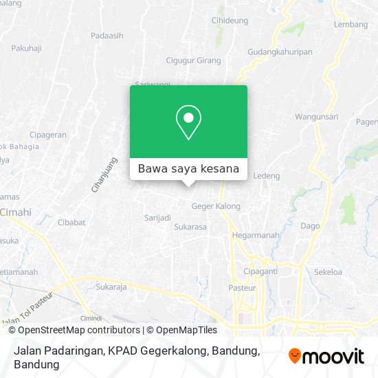 Peta Jalan Padaringan, KPAD Gegerkalong, Bandung