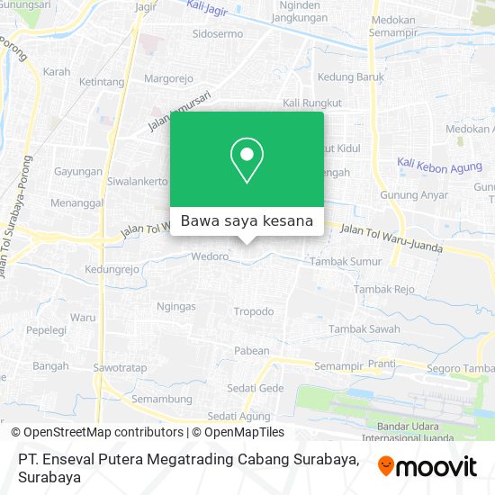 Peta PT. Enseval Putera Megatrading Cabang Surabaya