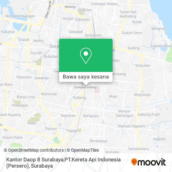 Peta Kantor Daop 8 Surabaya,PT.Kereta Api Indonesia (Persero)