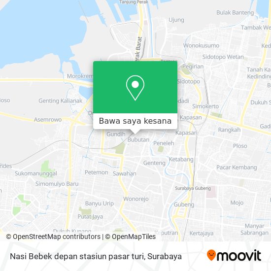 Peta Nasi Bebek depan stasiun pasar turi
