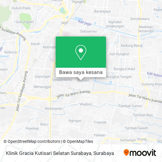 Peta Klinik Gracia Kutisari Selatan Surabaya