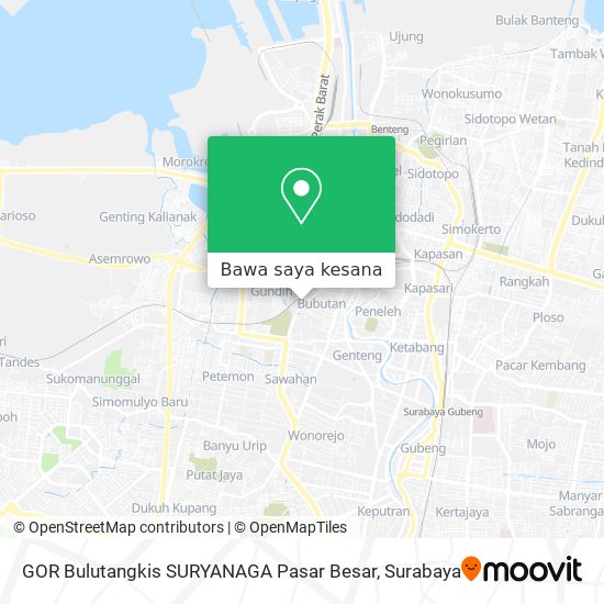 Peta GOR Bulutangkis SURYANAGA Pasar Besar