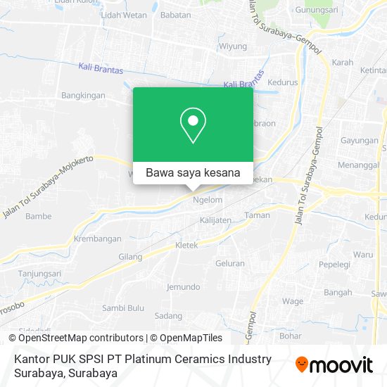 Peta Kantor PUK SPSI PT Platinum Ceramics Industry Surabaya