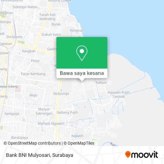 Peta Bank BNI  Mulyosari