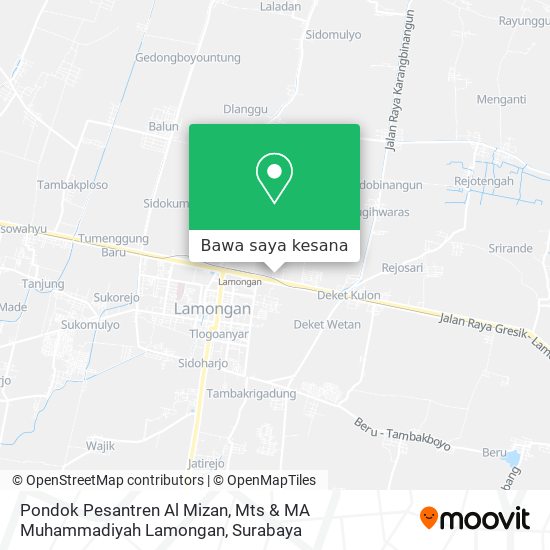 Peta Pondok Pesantren Al Mizan, Mts & MA Muhammadiyah Lamongan