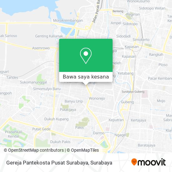 Peta Gereja Pantekosta Pusat Surabaya