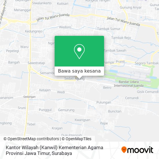 Peta Kantor Wilayah (Kanwil) Kementerian Agama Provinsi Jawa Timur