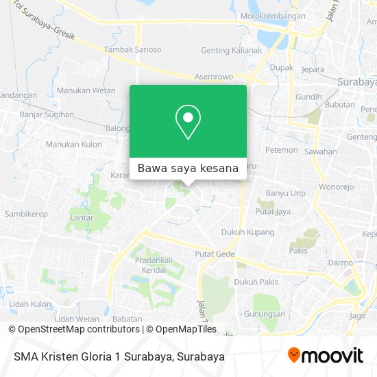Peta SMA Kristen Gloria 1 Surabaya