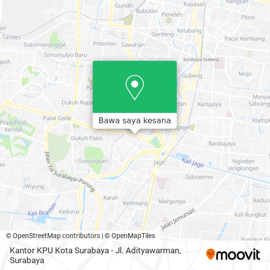 Peta Kantor KPU Kota Surabaya - Jl. Adityawarman