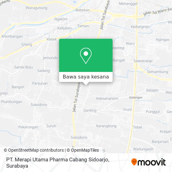 Peta PT. Merapi Utama Pharma Cabang Sidoarjo