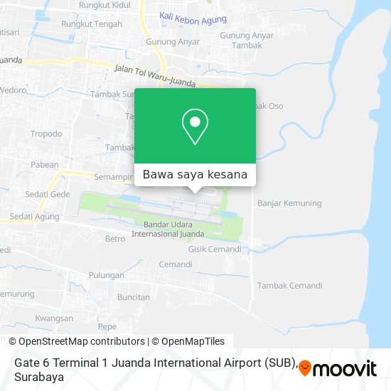 Peta Gate 6 Terminal 1 Juanda International Airport (SUB)