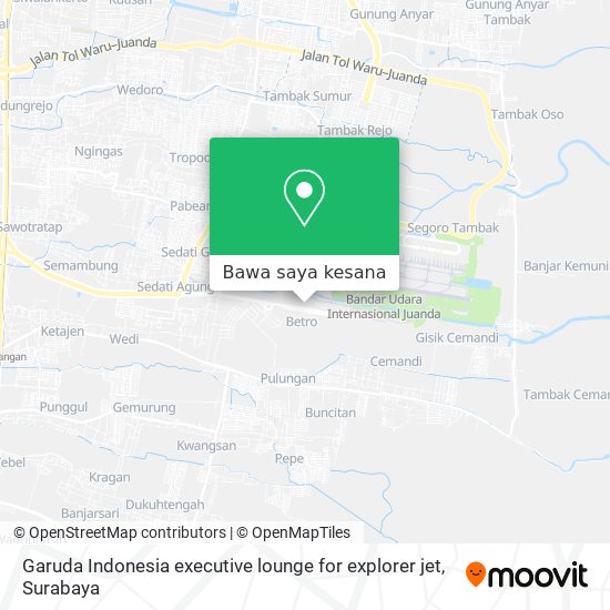 Peta Garuda Indonesia executive lounge for explorer jet