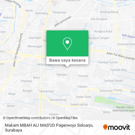 Peta Makam MBAH ALI MAS'UD Pagerwojo Sidoarjo