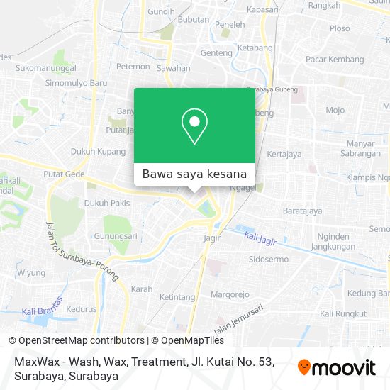 Peta MaxWax - Wash, Wax, Treatment, Jl. Kutai No. 53, Surabaya