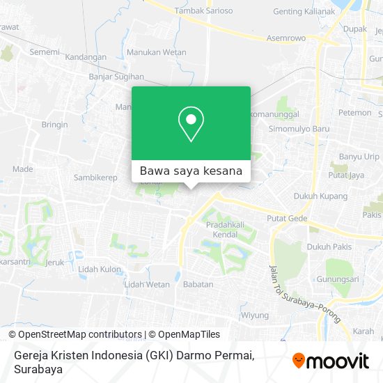 Peta Gereja Kristen Indonesia (GKI) Darmo Permai