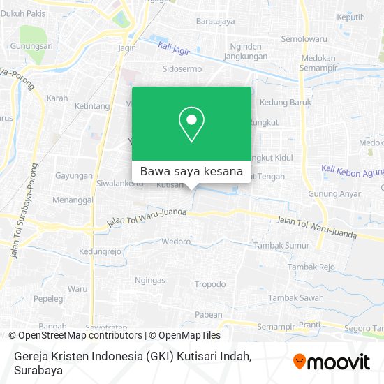 Peta Gereja Kristen Indonesia (GKI) Kutisari Indah