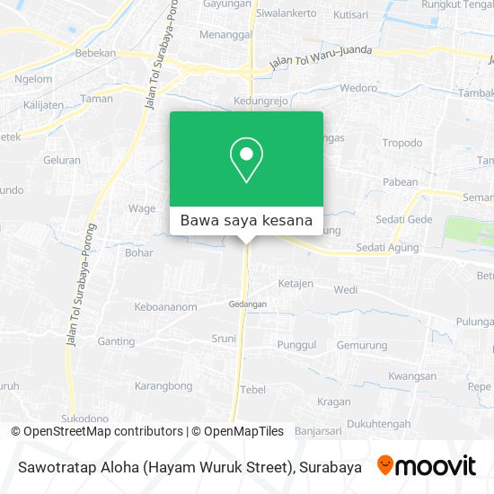 Peta Sawotratap  Aloha  (Hayam Wuruk Street)