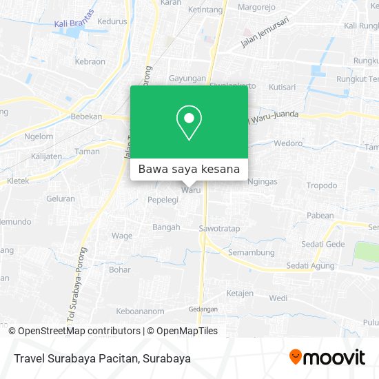 Peta Travel Surabaya Pacitan