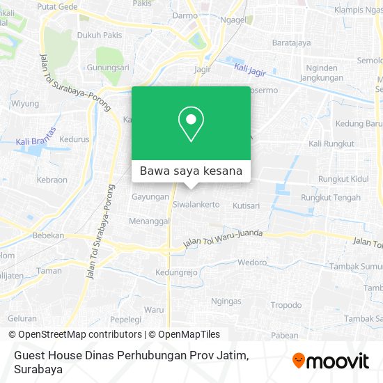 Peta Guest House Dinas Perhubungan Prov Jatim