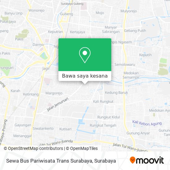 Peta Sewa Bus Pariwisata Trans Surabaya
