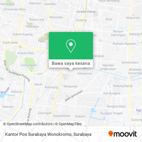 Peta Kantor Pos Surabaya Wonokromo