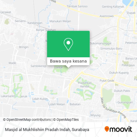 Peta Masjid al Mukhlishiin Pradah Indah