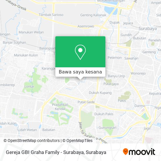 Peta Gereja GBI Graha Family - Surabaya