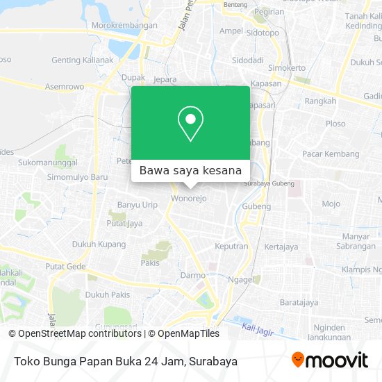 Peta Toko Bunga Papan Buka 24 Jam