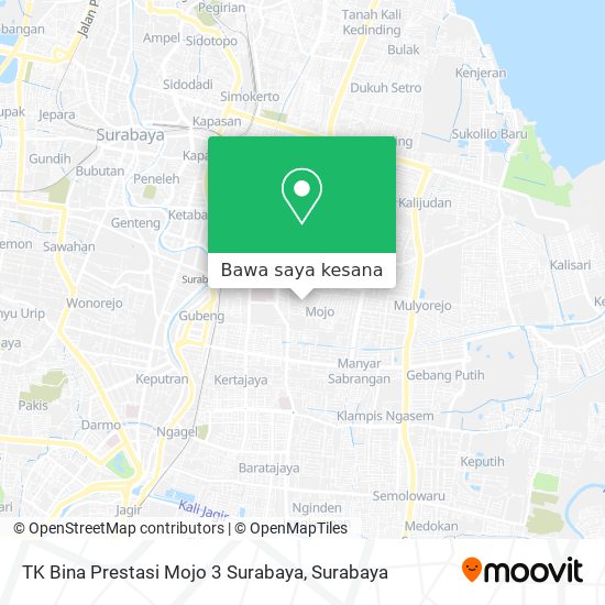 Peta TK Bina Prestasi Mojo 3 Surabaya