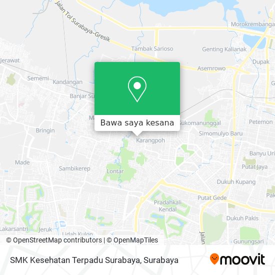 Peta SMK Kesehatan Terpadu Surabaya