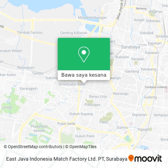 Peta East Java Indonesia Match Factory Ltd. PT