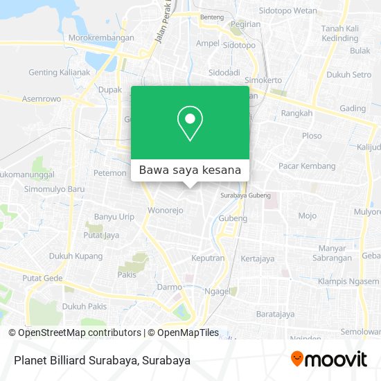 Peta Planet Billiard Surabaya