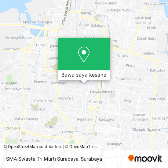 Peta SMA Swasta Tri Murti Surabaya