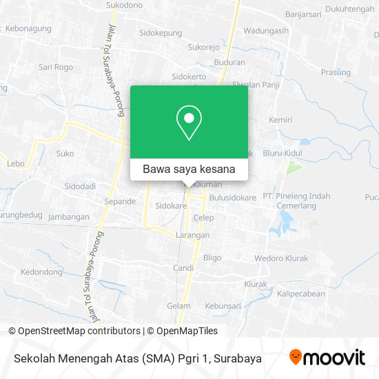 Peta Sekolah Menengah Atas (SMA) Pgri 1