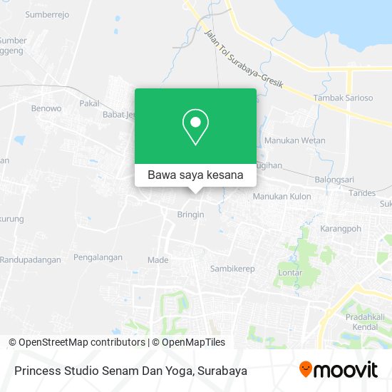 Peta Princess Studio Senam Dan Yoga