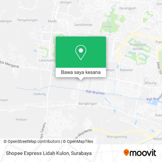 Peta Shopee Express Lidah Kulon