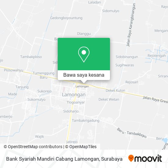 Peta Bank Syariah Mandiri Cabang Lamongan