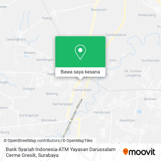 Peta Bank Syariah Indonesia-ATM Yayasan Darussalam Cerme Gresik