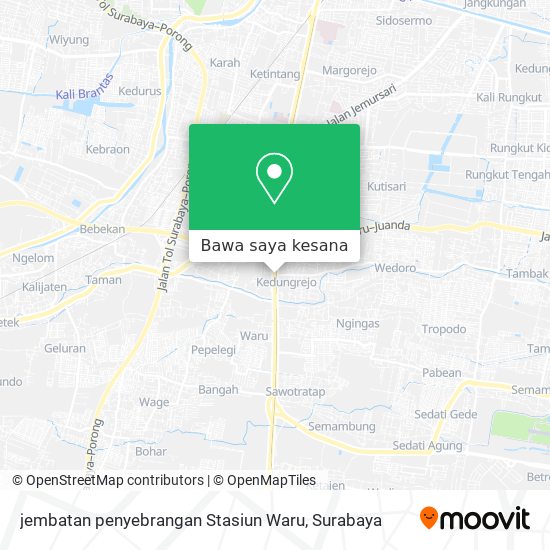 Peta jembatan penyebrangan Stasiun Waru